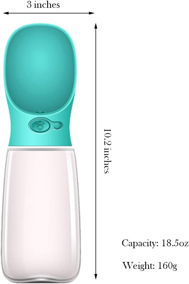 Portable Dog Water Bottle for Walking,2.76" Big Trough Leak Proof Pet Water Bottle for Small Cat Puppy, Durable Non BPA Dog Drinking Water Bottle for Outdoor Hiking