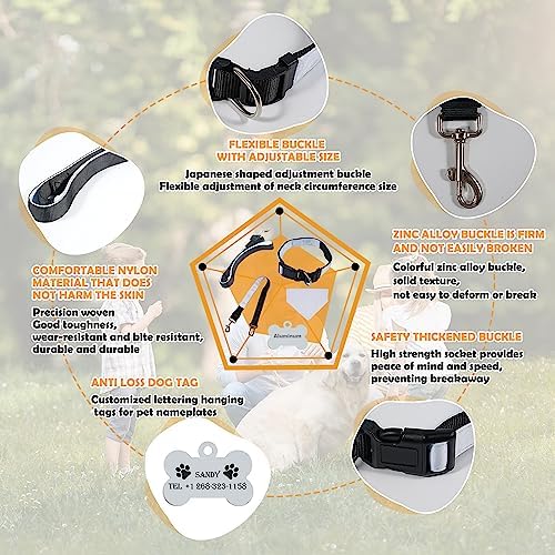 Sublimation Pet Collar Set Blanks for Heat Press, Including Dog Collar, Seat Belt, Dog Leash,Bandana(Triangle Scarfs), Aluminum Dog Tag, Personalized Anti-Lost ID, Nylon,Quick Release Buckle Design