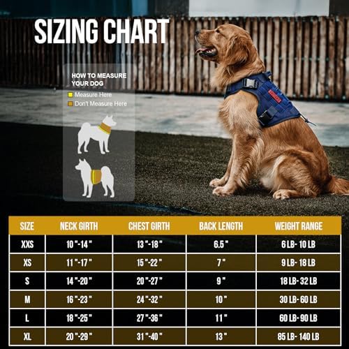 OneTigris Tactical Dog Harness with Handle No-Pull Adjustable for Large Dog