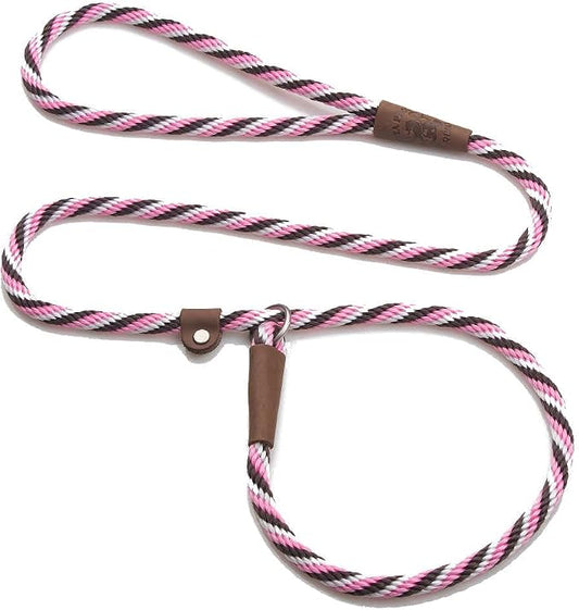 Mendota Pet Slip Leash - Dog Lead and Collar Combo - Made in The USA - Pink Chocolate, 3/8 in x 6 ft - for Small/Medium Breeds