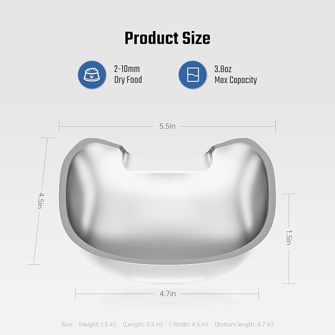 IMIPAW Automatic Cat Feeders Replacement Food Bowl (Silver)