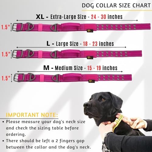 ADITYNA Heavy Duty Dog Collar for Extra-Large Dogs with Traffic Handle