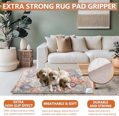 Washable Thickened Pee Pads for Dogs, 2 Pack (36"x42") Upgrade Reusable Puppy Pads with Non-Slip Rug, Super Absorbent Leakproof Puppy Training & Whelping Pads for Dogs, Doggie