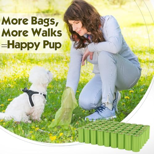 Dog Poop Bags Rolls: Extra Thick Leak Proof Easy Tear 13 x 9 in 1140 Count
