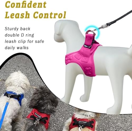 Comfort fit Step-in Dog & Puppy Harness - Comfortable All Weather Dog Vest Harness: Adjustable, Soft Padded, Easy to Put-on for Small, Medium-Sized Dogs.