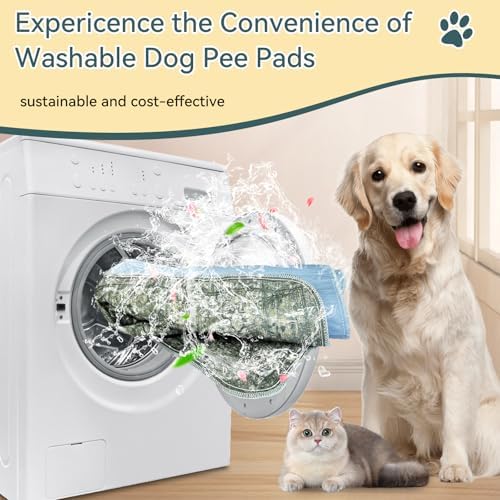 Washable Pee Pads for Dogs and Cats - 100% Waterproof Leakproof Reusable Puppy Pads, Super Absorbent & Non-Slip Whelping Training Pads Litter Mat for Furniture Protector Pet Housebreaking