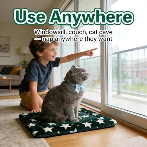 Cat & Dog Bed Mat - Reversible Dog Crate Bed Mats, Soft & Breathable Kennel Pad, Durable Crate Bed for Extra Small Dogs & Cats