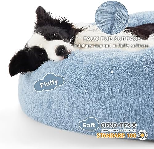 Bedsure Calming Dog Beds Large Sized Dog Donut Washable Pet Bed,36ins