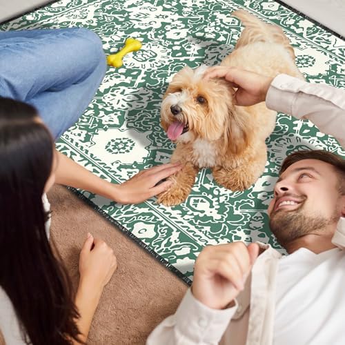 2PC Non-Slip Reusable Pee Pads, Washable Absorbent Dog Mat 35x24in