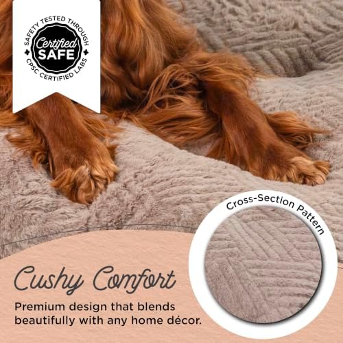 Best Friends by Sheri Comfy Crate Dog Bed Washable, Mushroom, 42" x 28"