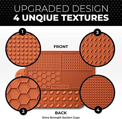 Pup Culture Dog Lick Mat for Dogs (2 Pack), Feeding Pad for Anxious Pets Plus 4 Different Puzzles for Mental Stimulation for Dogs - Supports Mental, Dental, and Digestive Health - Heavy Duty