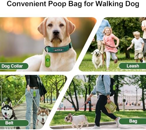 Dog Poop Bags Rolls With Dispenser, Strong and Leak-proof Waste Bags for Pets, Floral Scented, 420 Count (28 Packs of 15), 13 Inch x 9 Inch (Green)