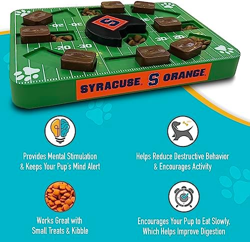 Pets First NCAA Syracuse Orange Puzzle Toy, Puzzle Treat Dog Toy, Interactive Dog Treat Toy, Dog Puzzle Feeding Slow Toy