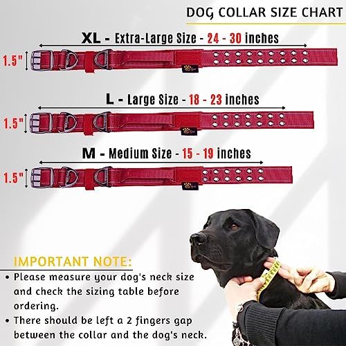 ADITYNA Heavy Duty Dog Collar for Medium Dogs with Traffic Handle