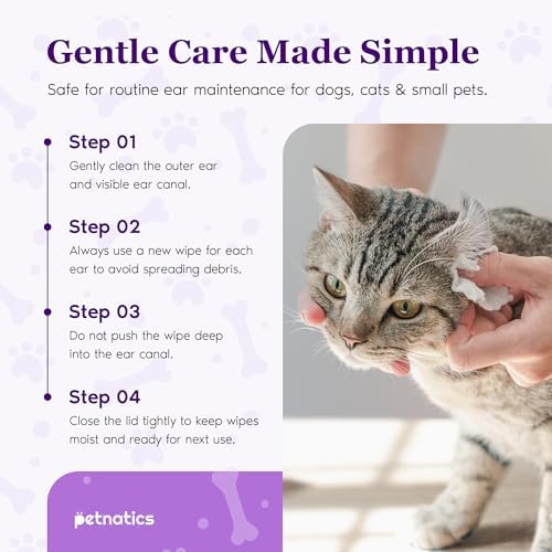 Gentle Guard Dog Ear Wipes with Aloe and Chamomile | Helps Remove Dirt & Wax Buildup | Dog Ear Cleaner Wipes | Alcohol-Free & Pet Safe | Pre-Soaked & Textured Pads | 100 Count 2 Pack