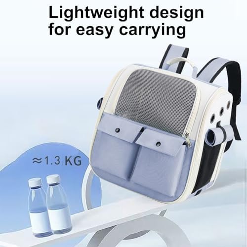 Cat Backpack Carrier for Cats and Small Dogs Small Animal (Blue)
