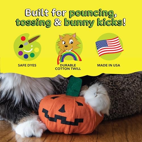 Yeowww! Catnip Haloween Pumpkin Catnip Cat Toy - 3 in toy for cats - 100% Stuffed with Premium Organically Grown Catnip, Made in USA