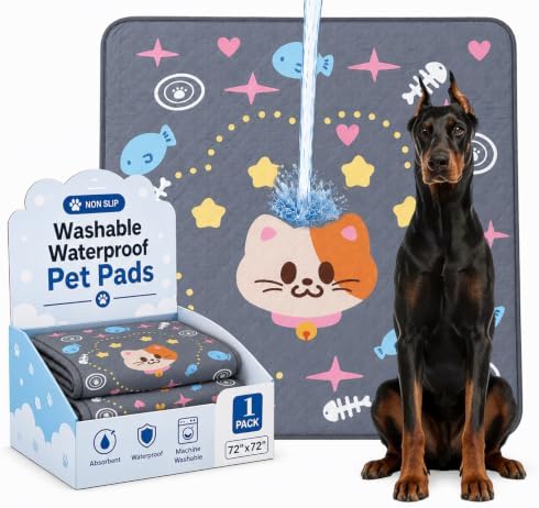 Washable Dog Pee Pad Reusable Puppy Training Pad 1 Pack 72"x72"