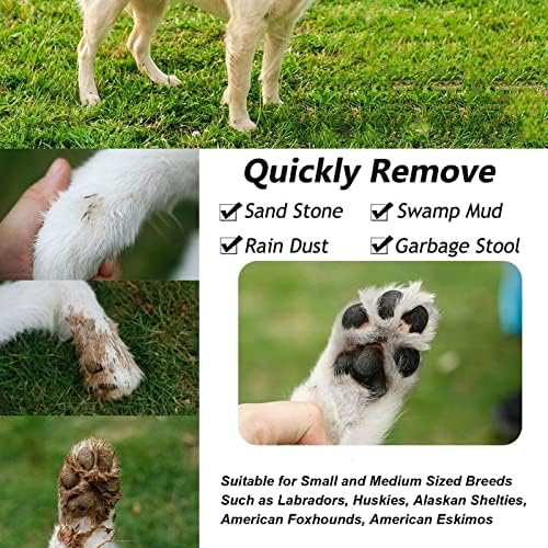 Automatic Dog Paw Cleaner, Rechargeable Electric Muddy Paw Washer, Portable Pet Paw Cleaner Cup with Soft Silicone Brush, Dog Foot Cleaning Machine for Small to Medium Dogs Grooming