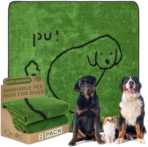 Qeils Reusable Puppy Pads , Washable Pee Pads for Dogs 48" x 48" 2 Pack