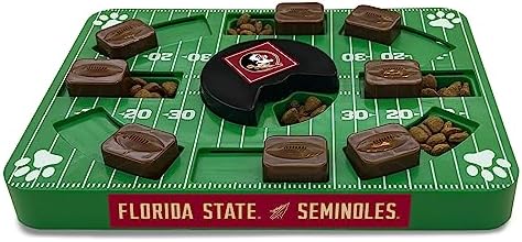 NCAA Puzzle Toy Slow Feeder, Puzzle Treat Dog Toy, Interactive Dog Treat Toy, Dog Puzzle Feeding Slow Toy (Florida State Seminoles)