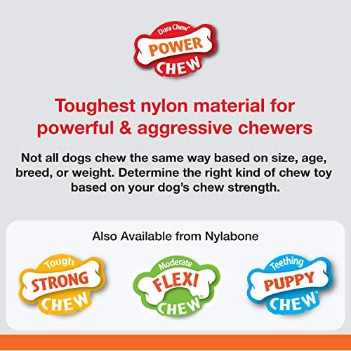 Nylabone Rib Bone Alternative Power Chew Toy for Dogs, Dog Toys for Aggressive Chewers, Beef Flavor, Large - Up to 50 lbs, 1 Count