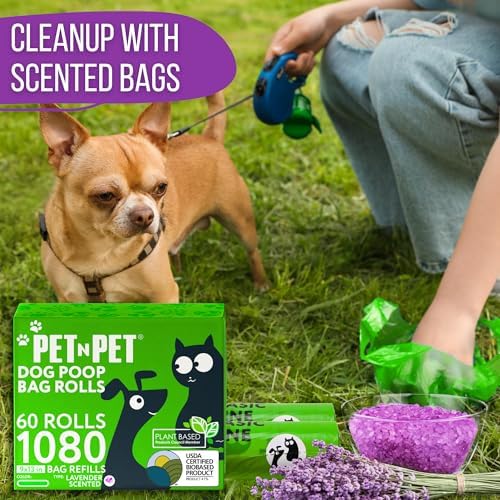Pet N Pet Doggie Poop Bags, 1080 Count, Lavender Scented Waste Roll Refills