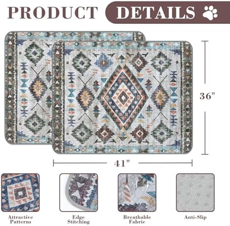 Washable Pee Pads for Dogs, 2 Pack Reusable Puppy Pads Absorbent Training Pads for Dogs Waterproof Dog Mat Non-Slip Whelping Pet Mat (Light Brown, 36“×41”-2Pack)