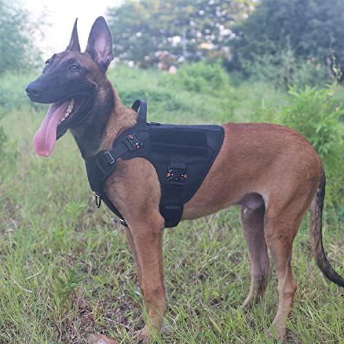 ICEFANG Tactical Dog Harness for Medium Dogs,Full Metal Buckles Dog Vest