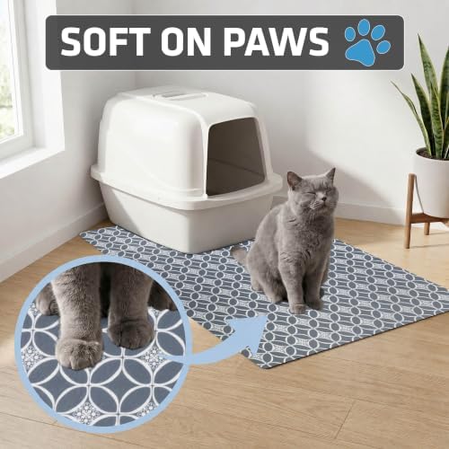 Drymate Cat Litter Box Mat, Litter Trapping Mat, Indigo Grey, 29x36 XL