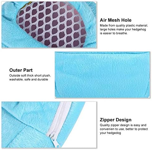 Yosoo Portable White Mesh African Hedgehog Hamster Breathable Pet Dog Carrier Bags Handbags Puppy Cat Travel Backpack (M, White Mesh - Blue)