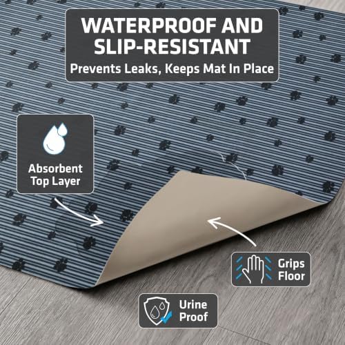 Drymate Cat Litter Box Mat Litter Trapping Mat Dark Grey 28x36 XL, 12-Pack