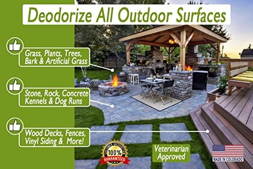 Absolutely Clean Amazing Outdoor Deodorizer odor eliminator Natural Enzyme Just Spray & Walk Away Grass, AstroTurf, Dog Runs, Patios, Decks, Fence & More Vet Approved - odor eliminator for strong odor
