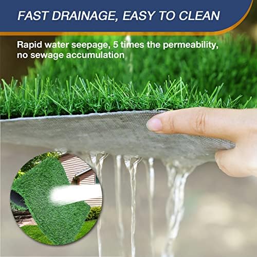 GLOBREEN Artificial Grass Pee Pad for Dogs, 48"x31.5" Pet Friendly Turf Potty Training Puppy, Washable Reusable, High-Drainage,