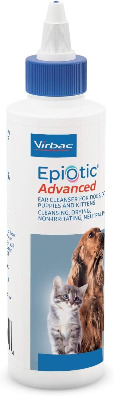 Virbac Epiotic® Advanced Ear Cleanser | Powerful and Gentle Cleanser for Dogs and Cats of All Ages, 4 oz (Pack of 12)