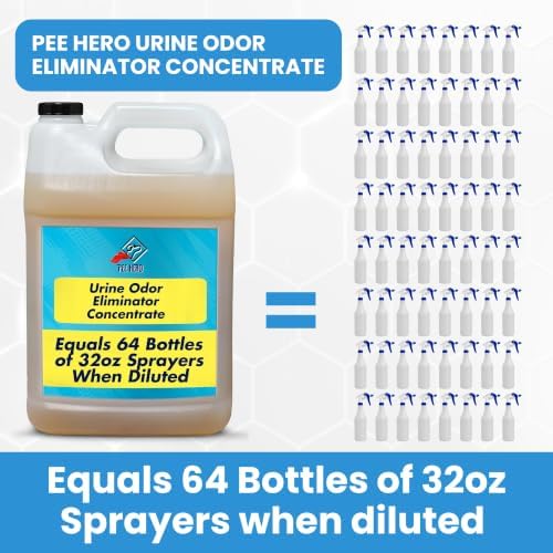 Pee Hero Outdoor Pet Urine Odor Eliminator, Makes 64 Bottles, 32 oz Each