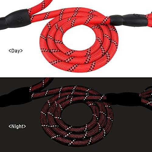 Plutus Pet Rope Dog Leash with Double Handles, 6 FT Long, Reflective