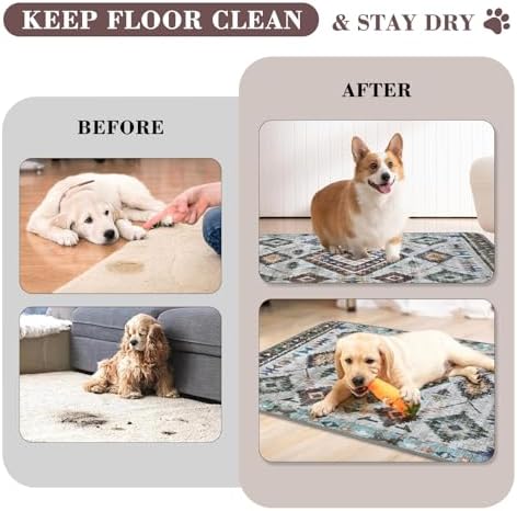Washable Pee Pads for Dogs, 2 Pack Reusable Puppy Pads Absorbent Training Pads for Dogs Waterproof Dog Mat Non-Slip Whelping Pet Mat (Light Brown, 24“×18”-2Pack)