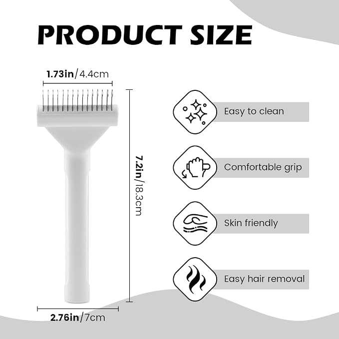 Cat Brush, Pet Hair Removal Tool, Lightweight Deshedding Dog Brush,Cat Brushes for Indoor Cats,Dematting Comb for Dogs Cats,Remove Loose Hair,Pet Grooming Undercoat Rake(White)