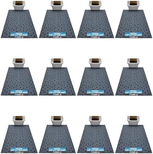 Drymate Cat Litter Box Mat Litter Trapping Mat Dark Grey 28x36 XL, 12-Pack