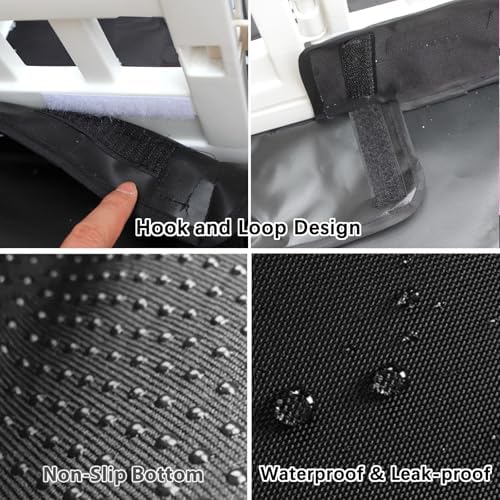 2 Pack Dog Playpen Bottom Pad Fits for 36 Inch 4 Panels Exercise Pet Playpen, Dog Crate Pad Puppy, Hoop and Loop Design (Note: Playpen Not Included). (PureBlack)