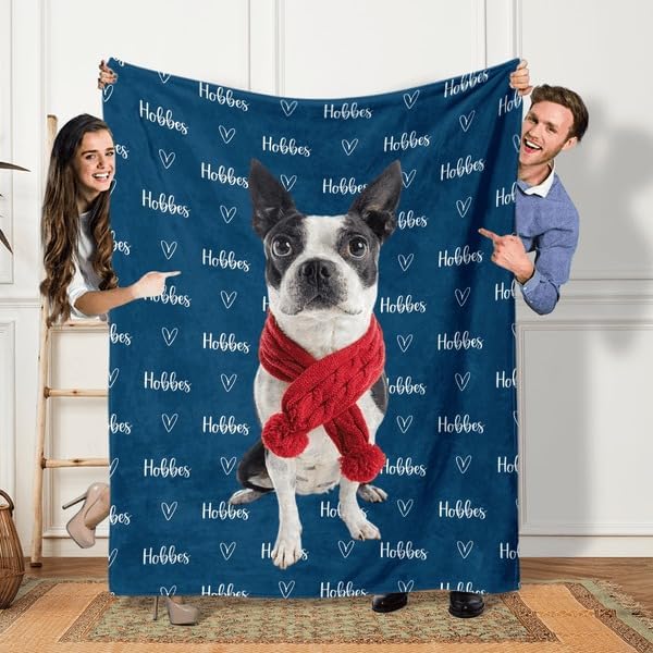 Pamaheart Custom Dog Face Blankets, Personalized Pet Photo Blanket, Fleece Dog Blankets, Customized Photo Throws, Dogs Dad Gifts, Pet Lover Gifts, Memorial Gift /32