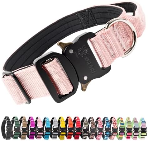 TSPRO Tactical Dog Collar, Heavy Duty Quick Release Metal Buckle and Handle