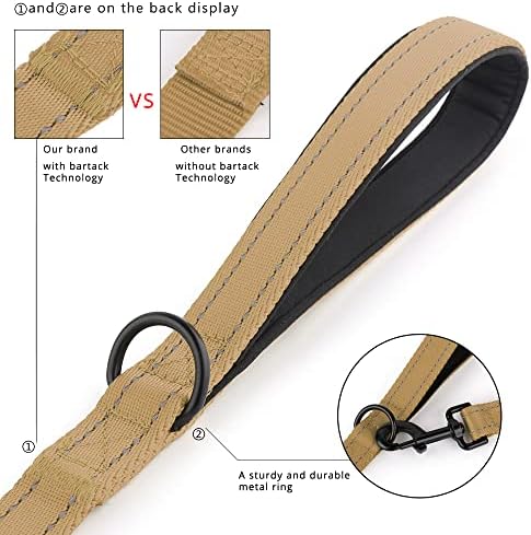 Plutus Pet Double Handle Dog Leash, 6 FT Long, for Medium Large Dogs