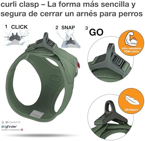 Vest Harness curli Clasp Air-Mesh Moss L