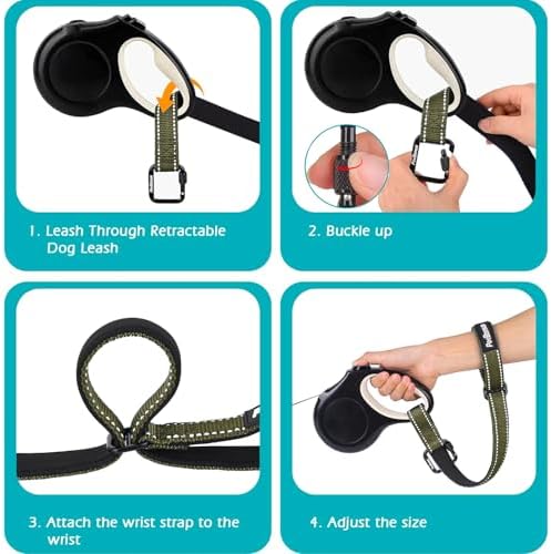 PetBonus Dog Leash Wrist Strap with Lockable Clip for Dog Retractable Leash