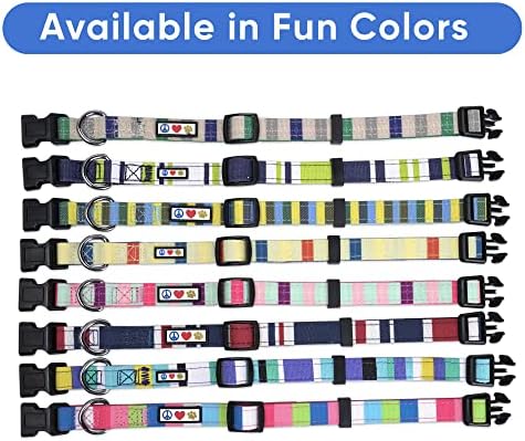 Pawtitas Pet Soft Adjustable Solid Color Nylon Puppy/Dog Collar Customizable Dog Collar X-Small, Red/White/Blue