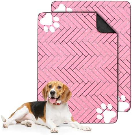 2PC Reusable Training Pads, Washable Absorbent Non-Slip Dog Mat 35x24in