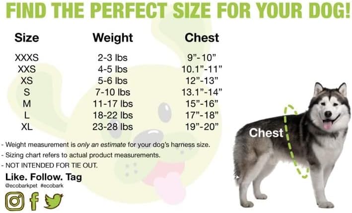 EcoBark Step in Dog Harness, Reflective Soft Ultra Padded Mesh Pet Vest