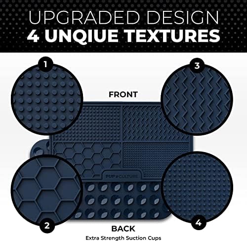 Pup Culture Dog Lick Mat for Dogs (2 Pack), Feeding Pad for Anxious Pets Plus 4 Different Puzzles for Mental Stimulation for Dogs - Supports Mental, Dental, and Digestive Health - Heavy Duty